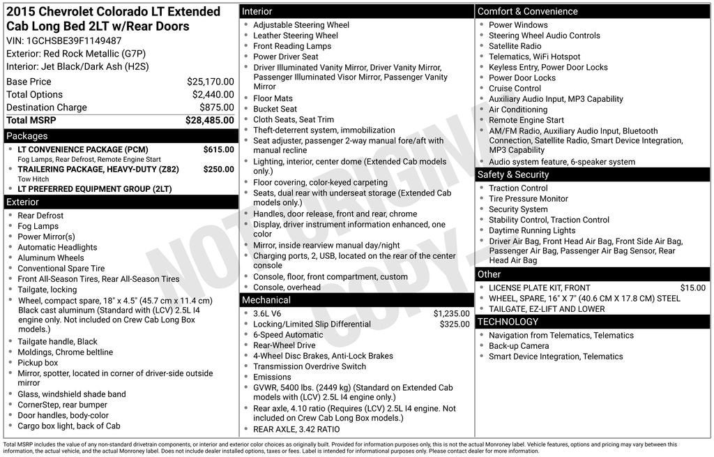 2015 Chevrolet Colorado 2WD LT