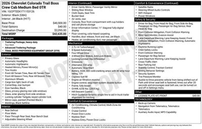 2026 Chevrolet Colorado Trail Boss