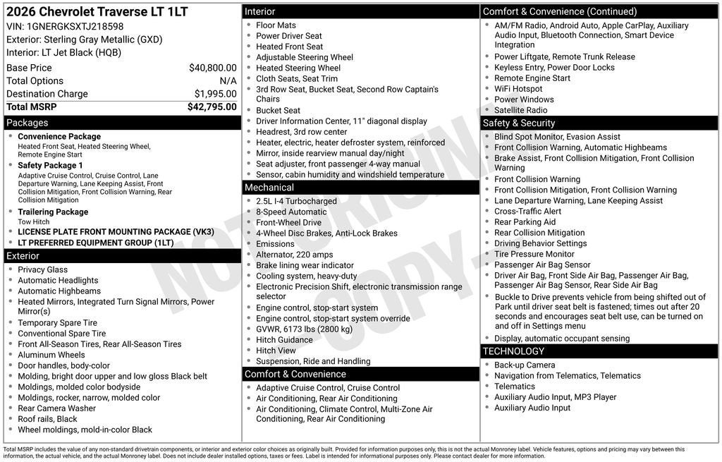 2026 Chevrolet Traverse LT