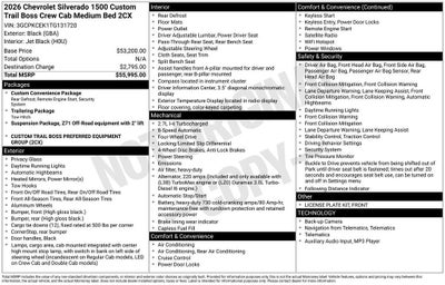 2026 Chevrolet Silverado 1500 Custom Trail Boss