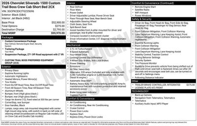 2026 Chevrolet Silverado 1500 Custom Trail Boss