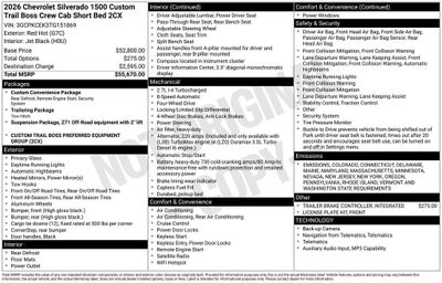 2026 Chevrolet Silverado 1500 Custom Trail Boss