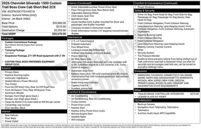 2026 Chevrolet Silverado 1500 Custom Trail Boss