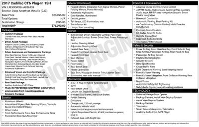 2017 Cadillac CT6 Plug-In PLUG-IN RWD