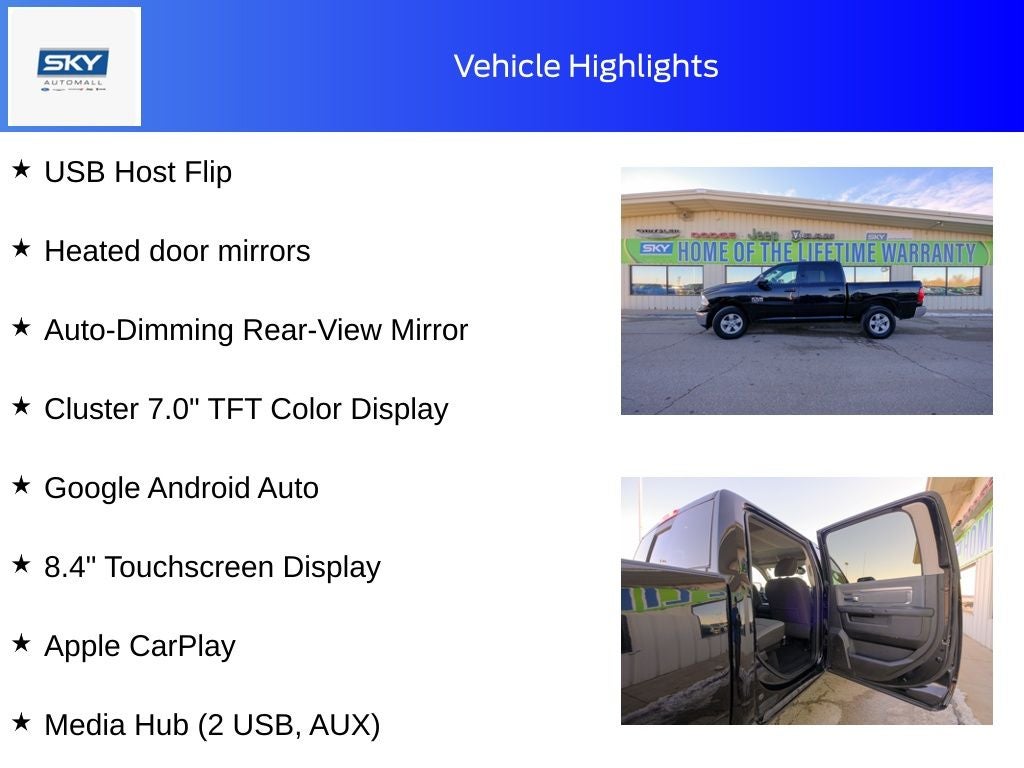 2023 RAM 1500 Classic SLT Crew Cab 4x4 5'7' Box