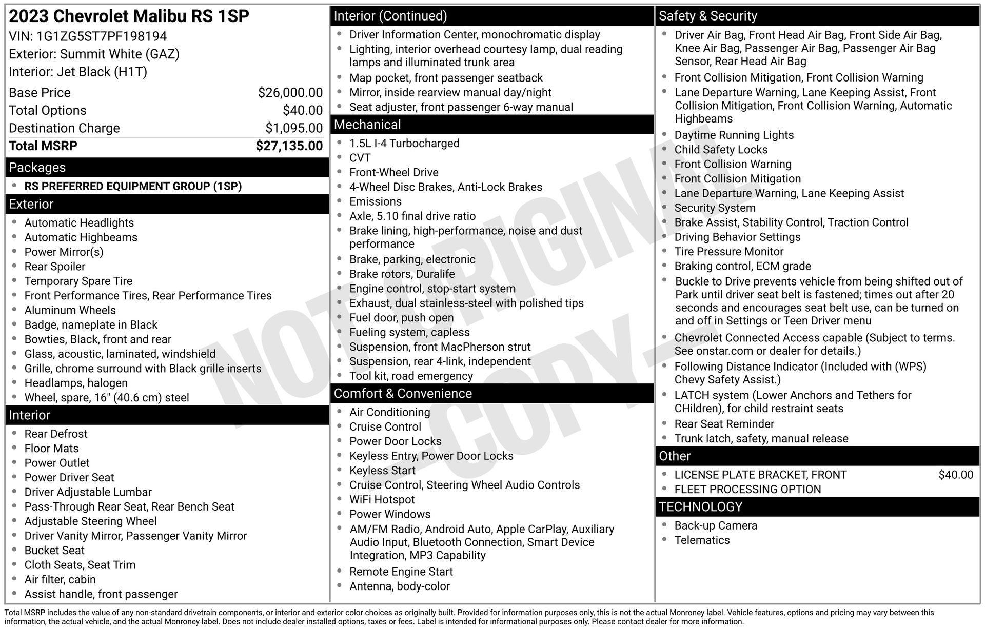 2023 Chevrolet Malibu FWD RS