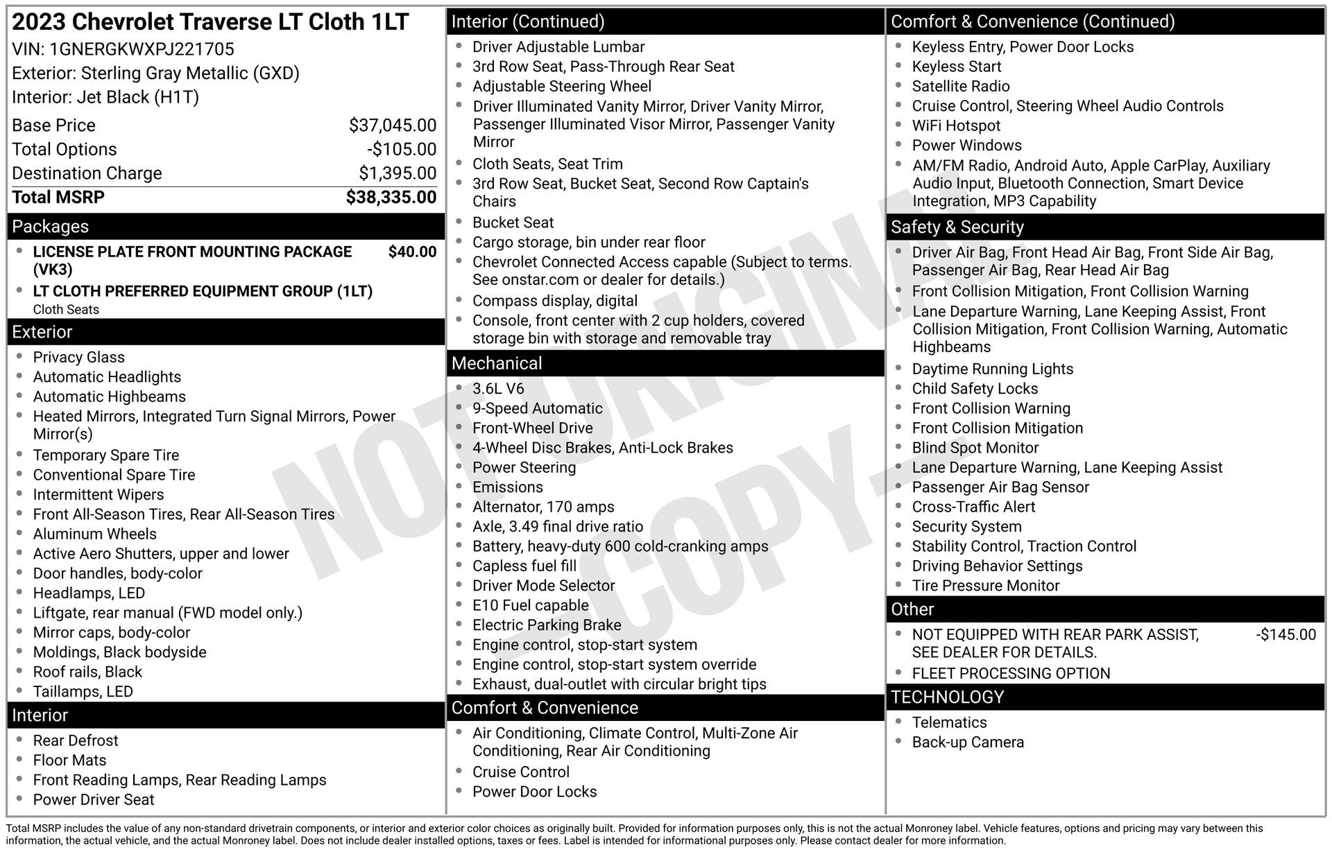 2023 Chevrolet Traverse FWD LT Cloth