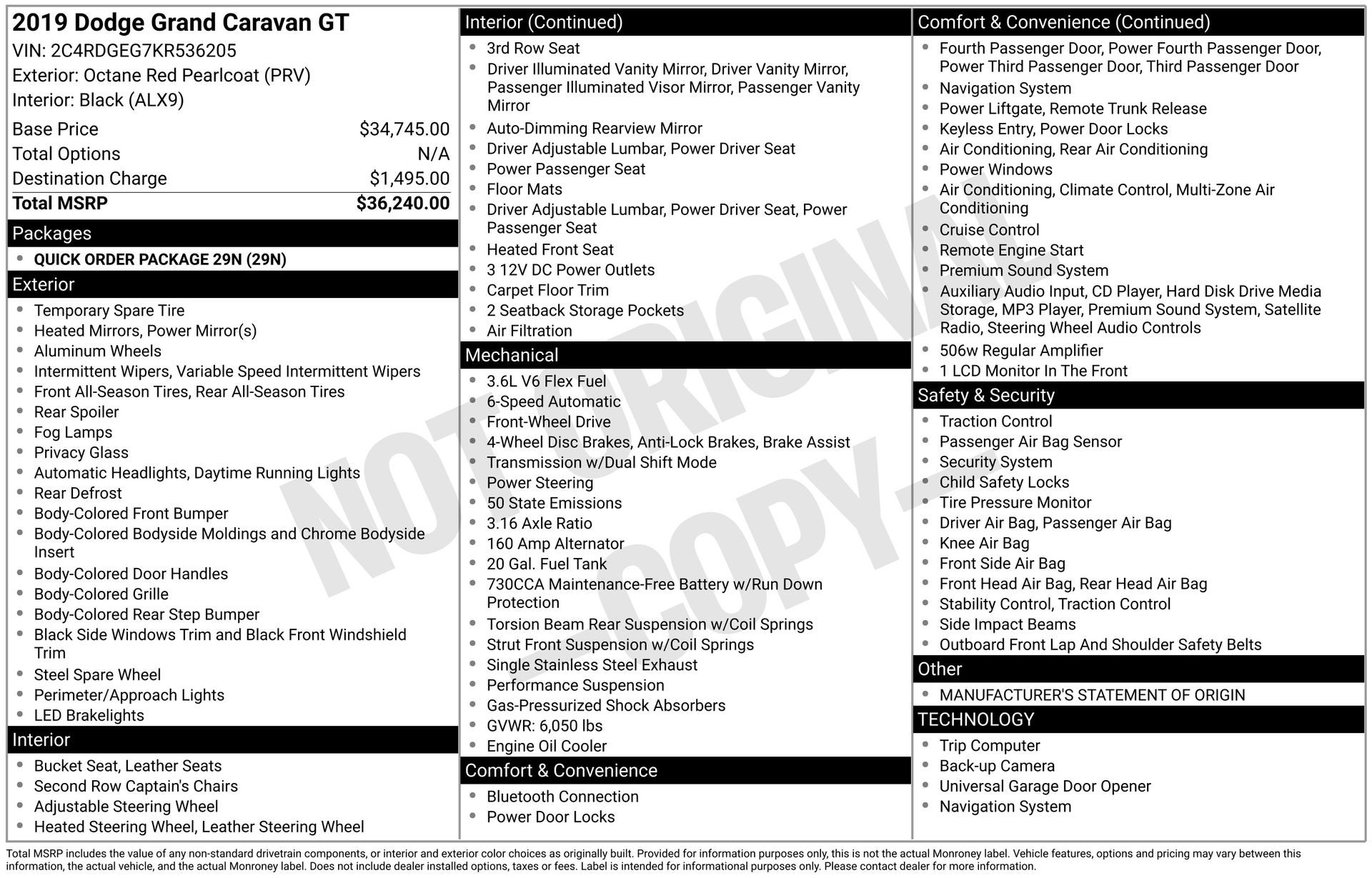 2019 Dodge Grand Caravan GT