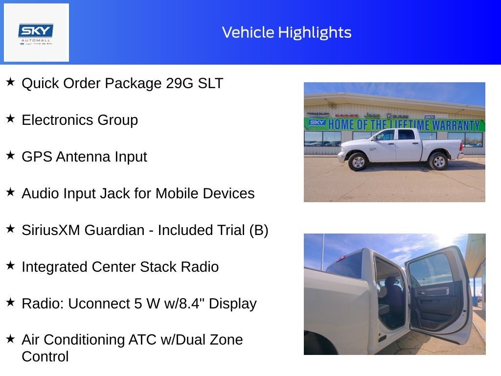 2023 RAM 1500 Classic SLT Crew Cab 4x4 5'7' Box