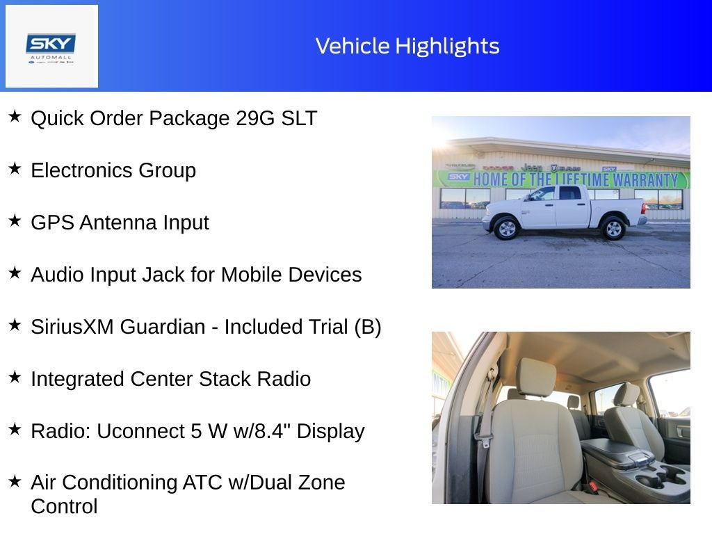 2023 RAM 1500 Classic SLT Crew Cab 4x4 5'7' Box