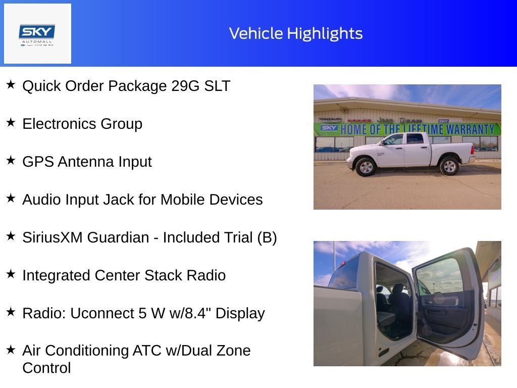 2023 RAM 1500 Classic SLT Crew Cab 4x4 5'7' Box
