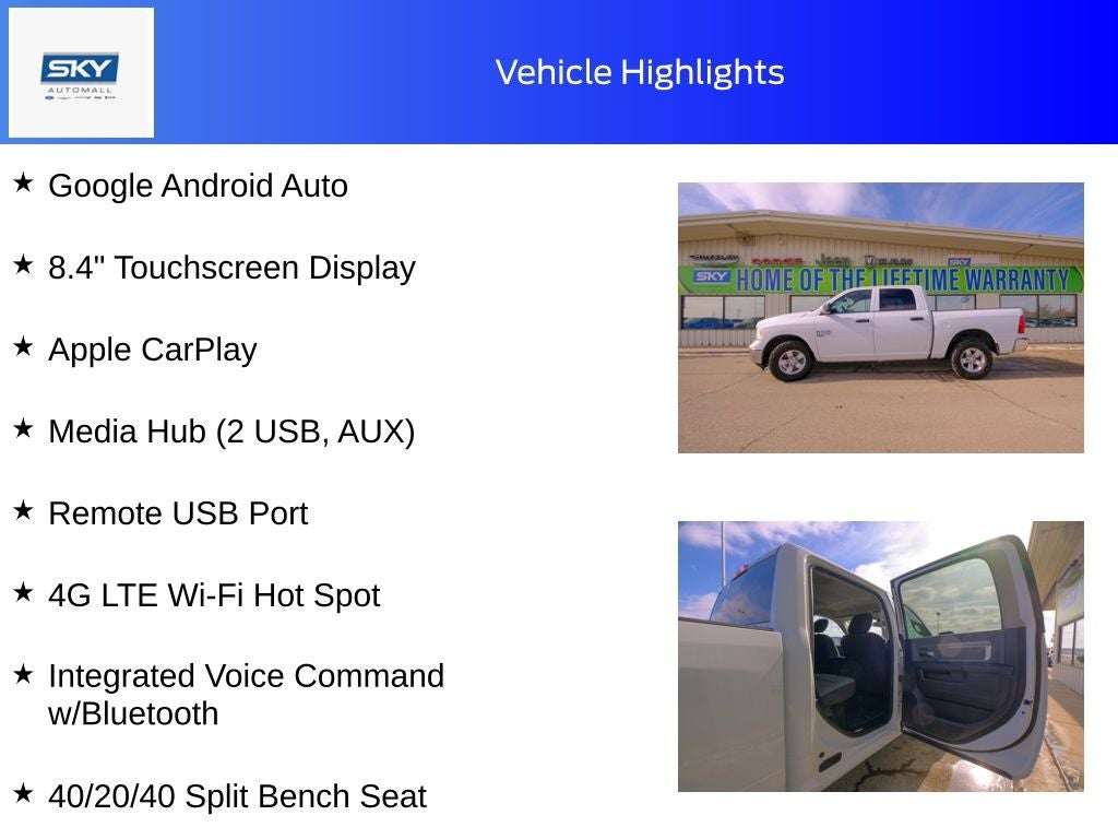 2023 RAM 1500 Classic SLT Crew Cab 4x4 5'7' Box